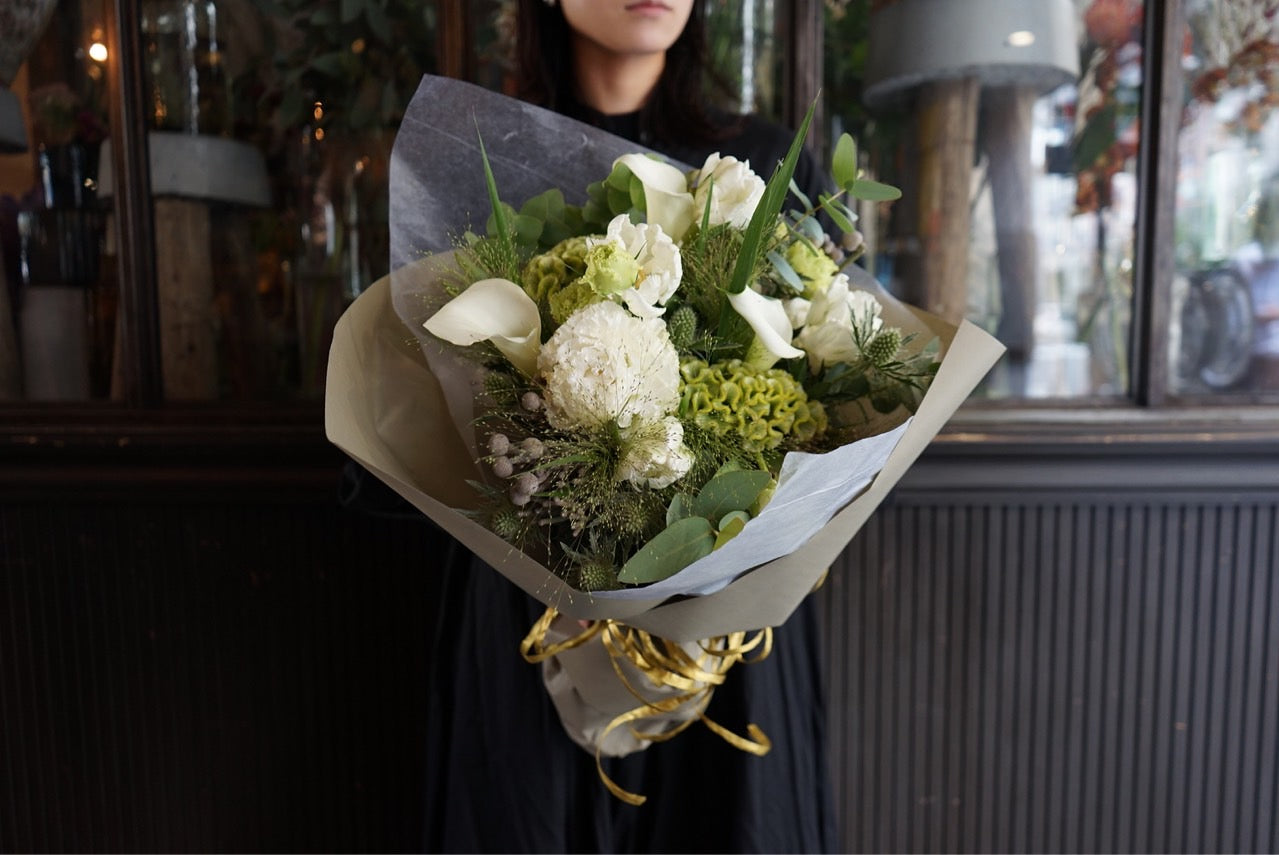 Bouquet/white&green Msize