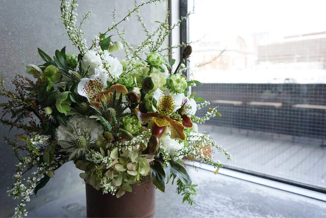 Arrangement / white&green Lsize