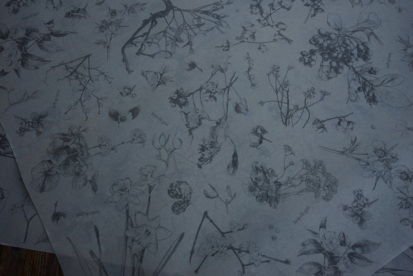 bois de guiオリジナル刺繍ハンカチ(冬)