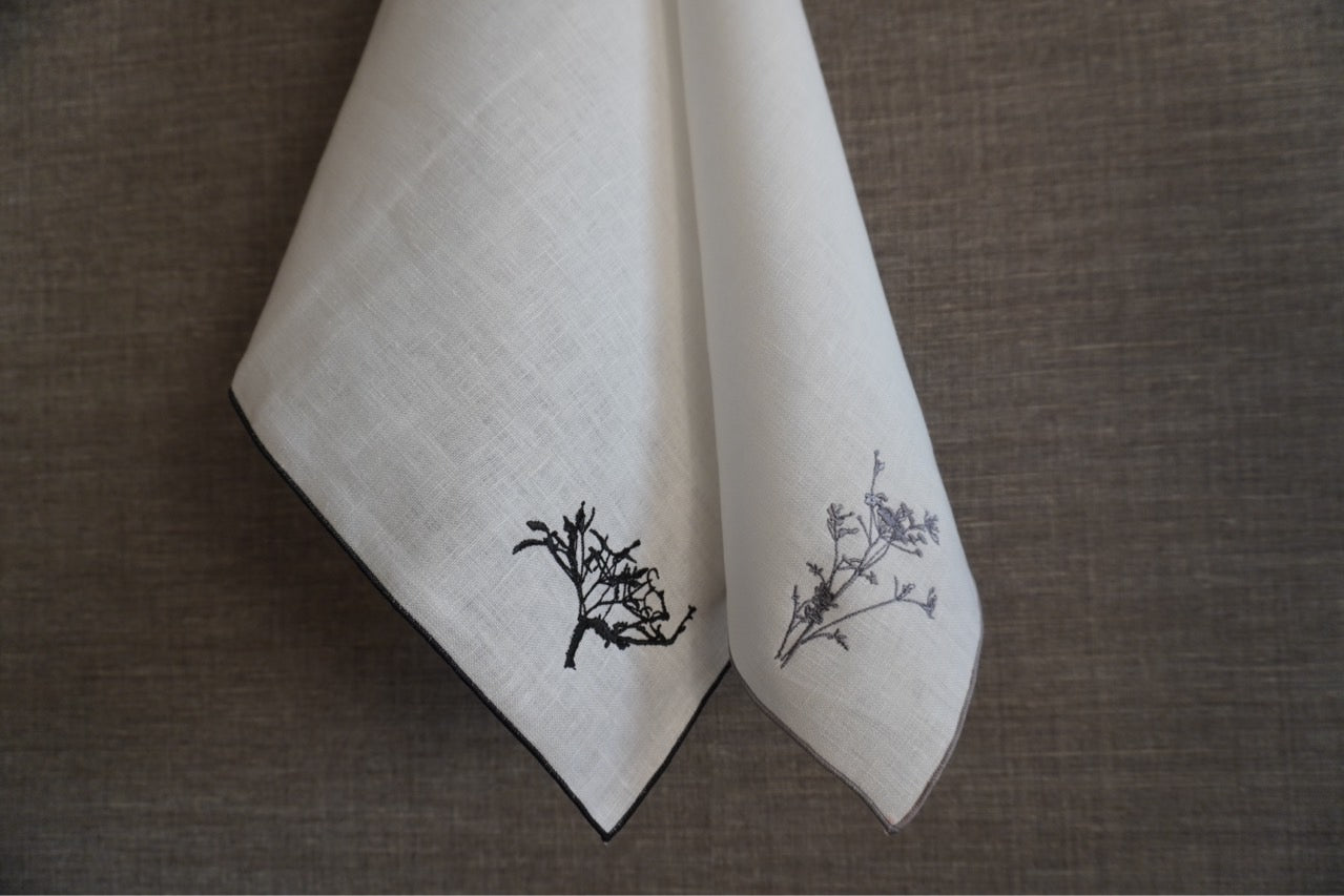 bois de guiオリジナル刺繍ハンカチ(冬)