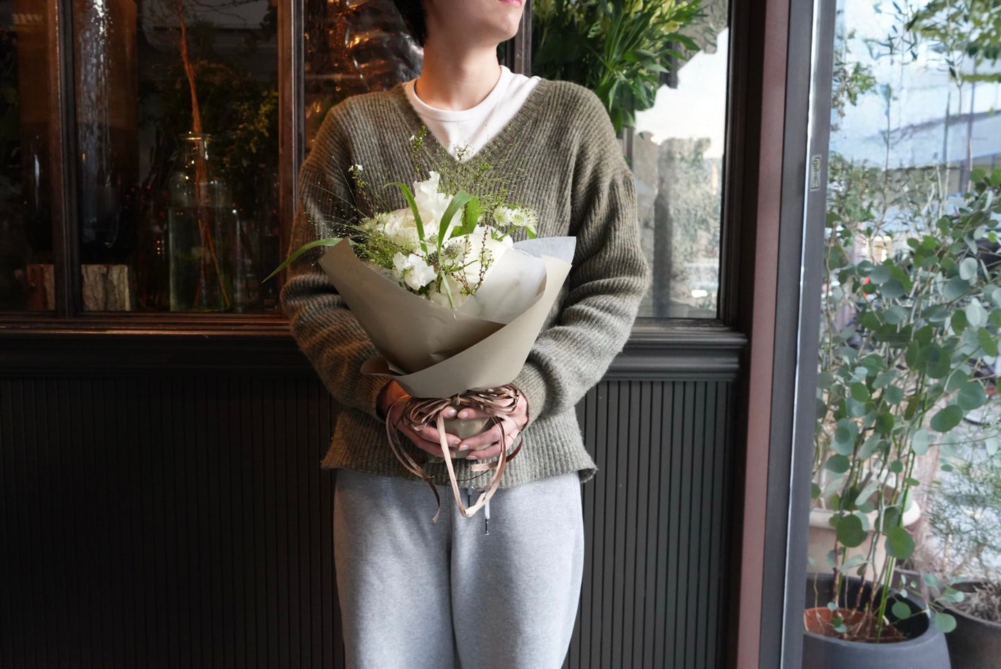 Bouquet/white&green SSsize