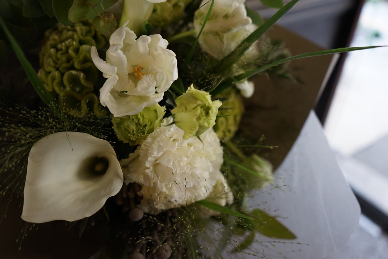 Bouquet/white&green Msize