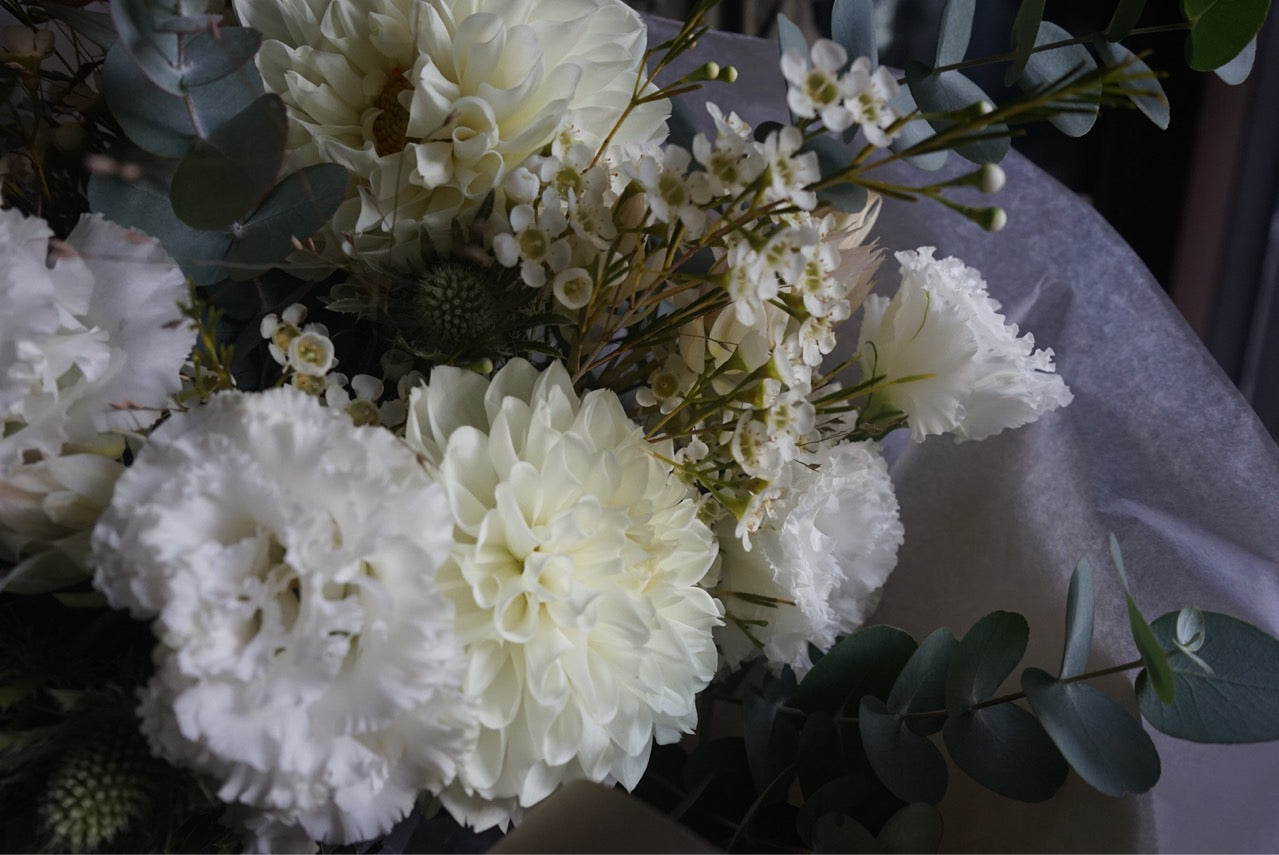 Bouquet/white&green Ssize