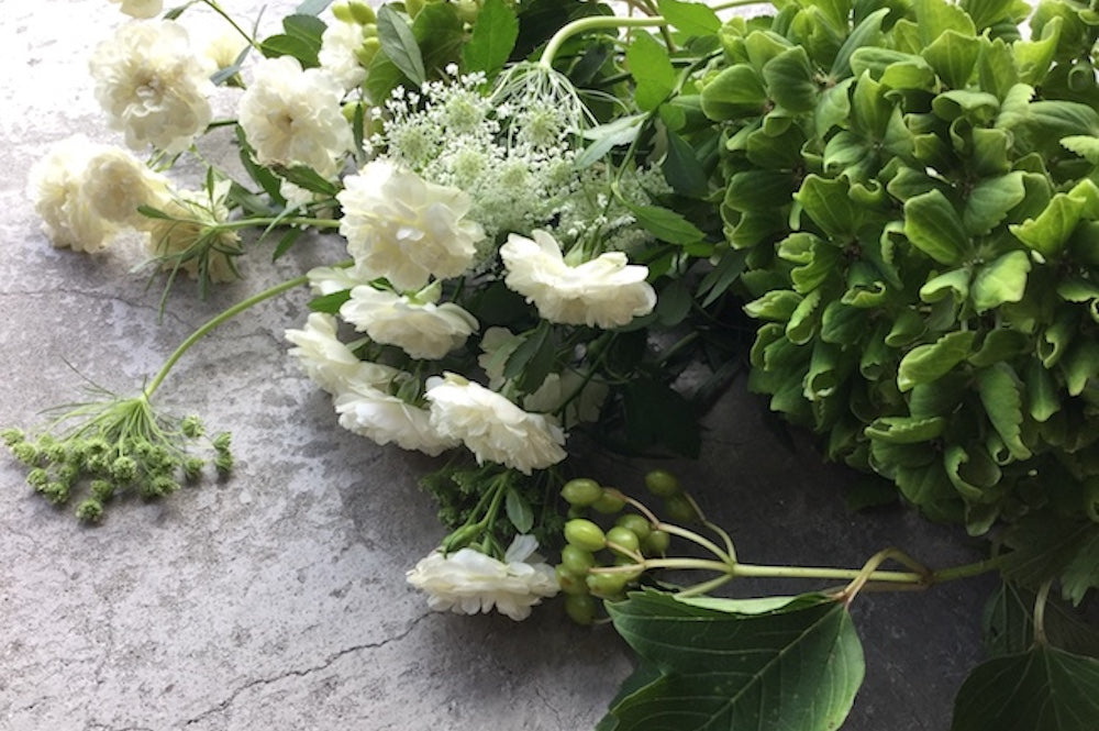Bouquet/white&green SSsize